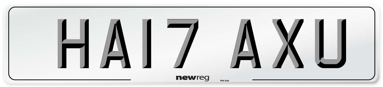 HA17 AXU Number Plate from New Reg
